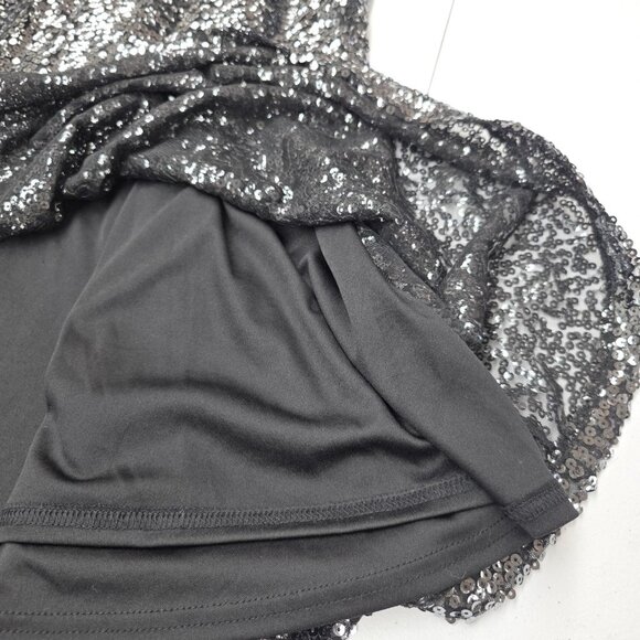 Lane Bryant Skirt Womens 18/20 Black Silver Sequin Midi Party Holiday Plus - Picture 9 of 11